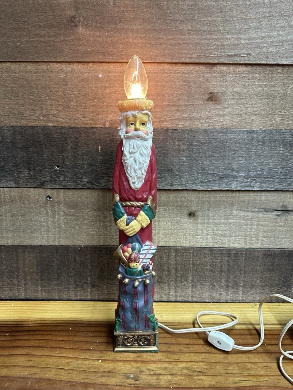 Tall Old World Santa Candle Lamp Holiday Decor VTG Kmart In Box